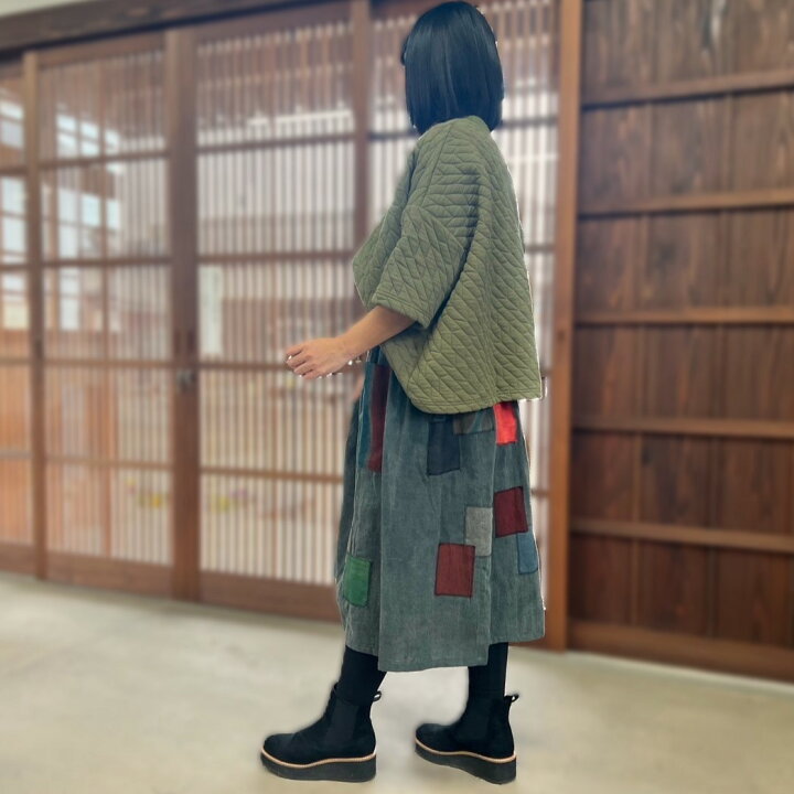 楽天市場】【古布リメイク墨染めスカート】一点もの創作服ミセス40代  