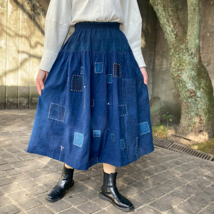 楽天市場】【古布アレンジ裏地付きスカート】作家一点もの40代50代 