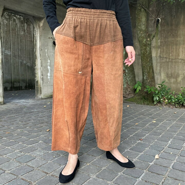 楽天市場】【酒袋アレンジパンツ】夢屋作家長ズボン春秋冬ロング茶色総 