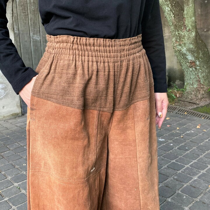 楽天市場】【酒袋アレンジパンツ】夢屋作家長ズボン春秋冬ロング茶色総 