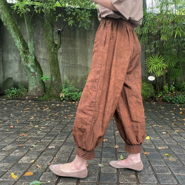 beauganグルカショーツパンツ泥染め麻