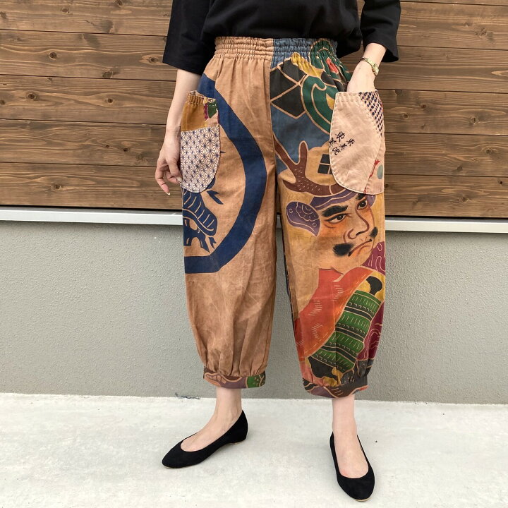 楽天市場】【古布リメイクパンツ】夢屋創作服一点ものミセス50代60  