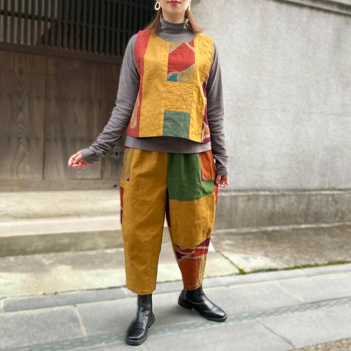楽天市場】【古布アレンジパンツ】作家一点ものオリジナル創作服綿  