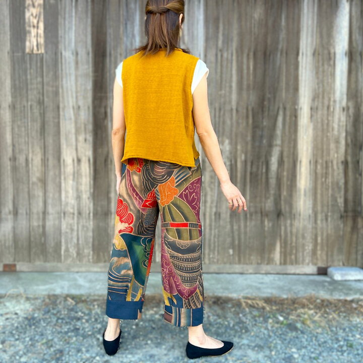 楽天市場】【古布リメイクパンツ】高木ふくえ作家一点物オリジナル綿  