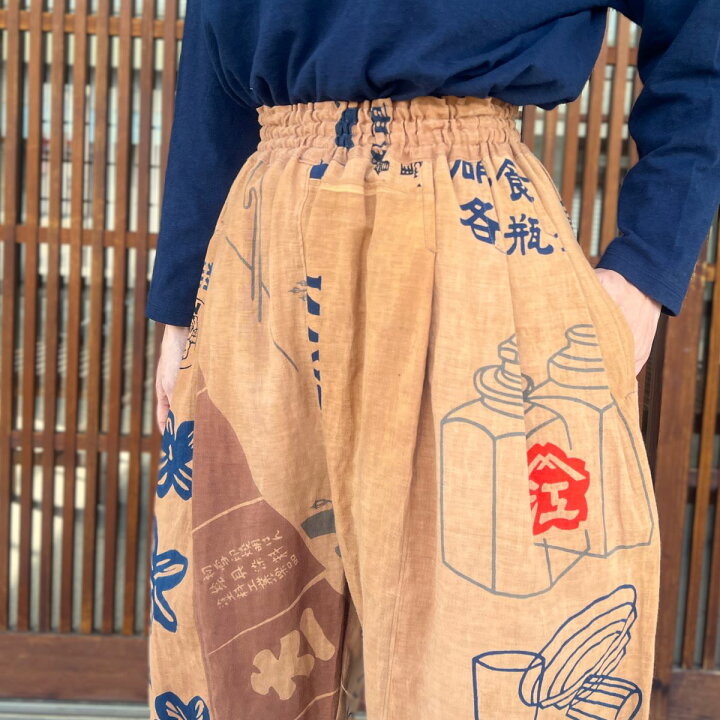 楽天市場】【柿渋染め手拭いパンツ】夢屋作家一点もの長ズボン春夏秋冬 
