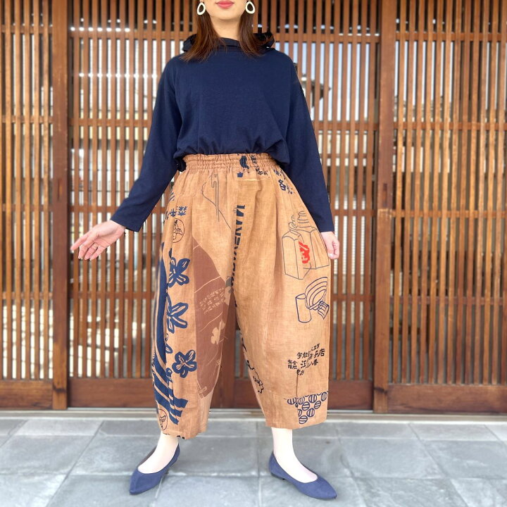 楽天市場】【柿渋染め手拭いパンツ】夢屋作家一点もの長ズボン春夏秋冬  
