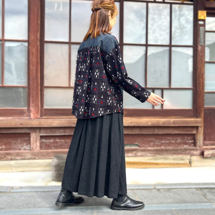 楽天市場】【古布アレンジ前開きブラウス】高木ふくえ作家一点物 