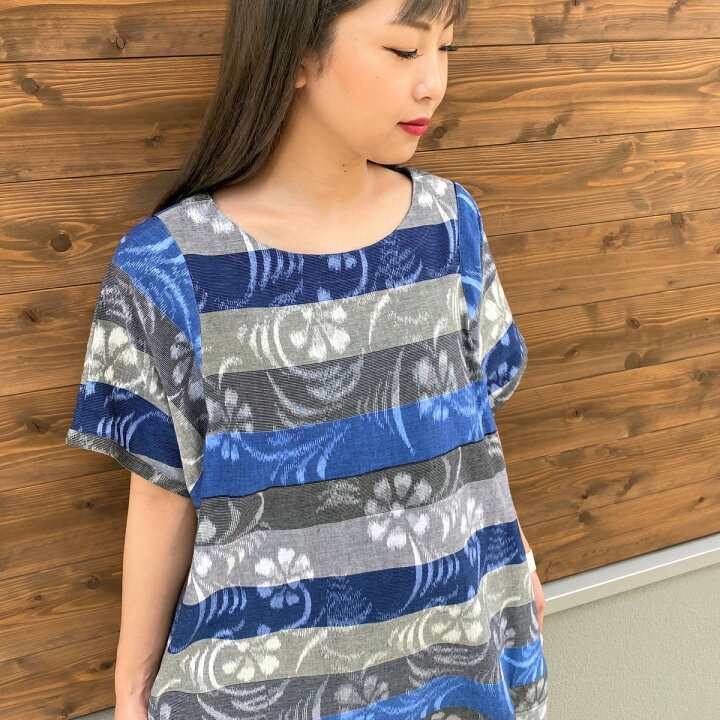 楽天市場】儀右ヱ門【久留米絣チュニック】春夏秋冬ミセス40代50代 