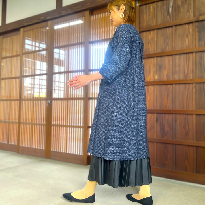 楽天市場】【久留米絣チュニックワンピース】30代40代50代60代 