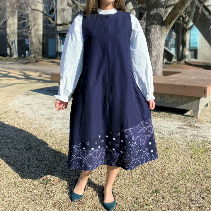 楽天市場 儀右ヱ門 久留米ワンピース ミセス40代50代60代70代レディース春夏秋冬和柄和風ゆったり大きいサイズ日本製ジャンパースカート花柄ネイビー紺 古布と藍染めこっとんコットン 楽天市場 儀右ヱ門 久留米ワンピース ミセス40代50代60代70代レディース春夏秋冬和柄和風ゆったり大きいサイズ日本製ジャンパースカート花柄ネイビー紺 古布と藍染めこっとんコットン