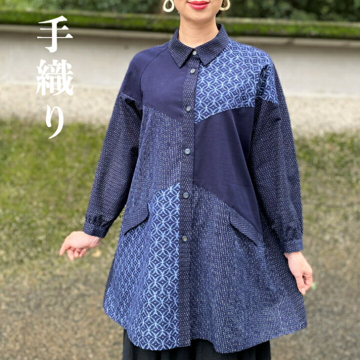 楽天市場】【久留米絣手織りブラウス】チュニックミセス40代50代 