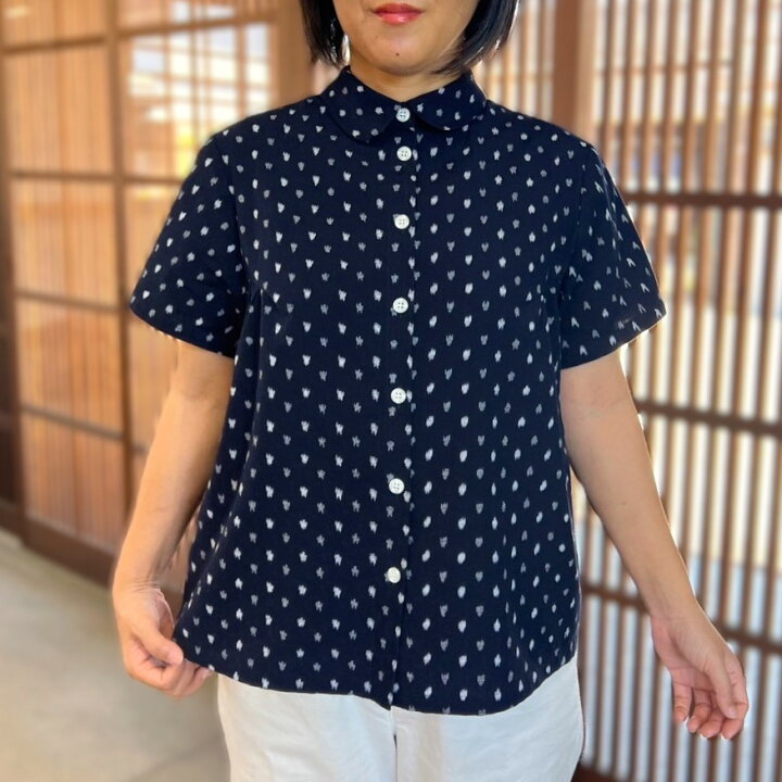 楽天市場】【久留米絣前開きブラウス】ミセス40代50代60代70代 