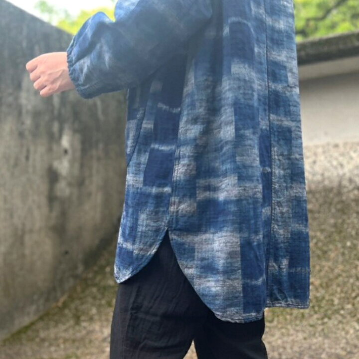 楽天市場】儀右ヱ門【久留米絣チュニックエプロン】割烹着チュニック 