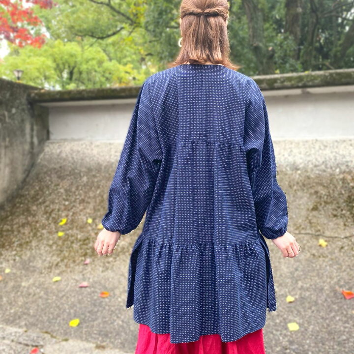 楽天市場】【和木綿刺し子調アトリエチュニック】レディースホーム  