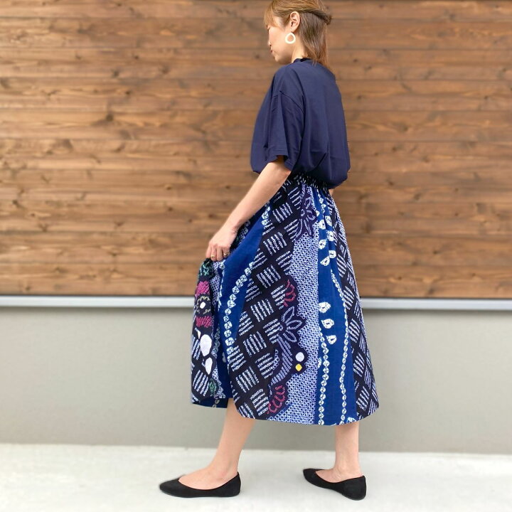 楽天市場】【有松絞り浴衣リメイクフレアスカート】高木ふくえ作家一点  