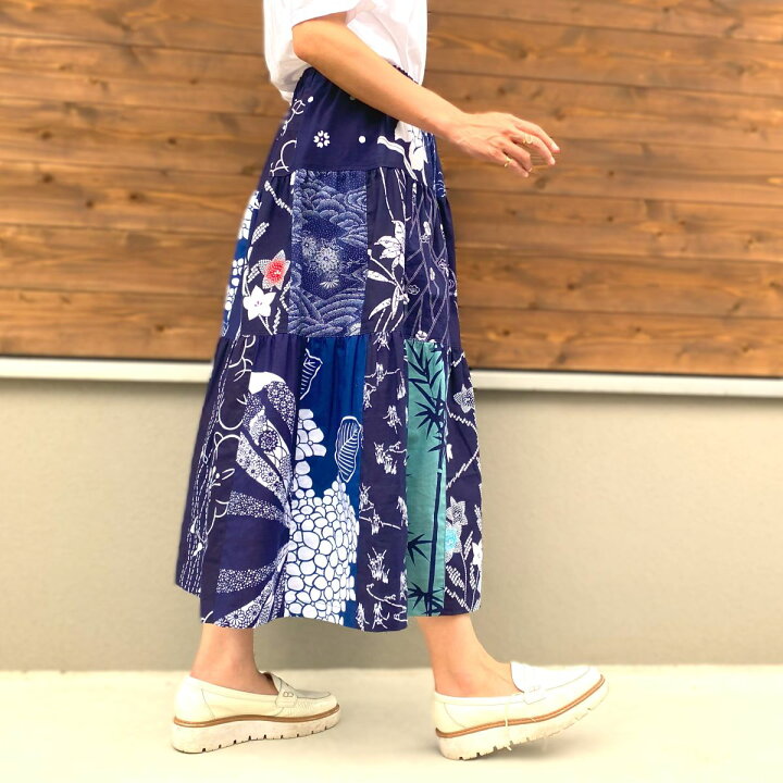 楽天市場】【浴衣リメイクスカート】高木ふくえ作フレアロングマキシ夏 