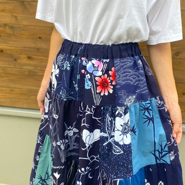 楽天市場】【浴衣リメイクスカート】高木ふくえ作フレアロングマキシ夏 