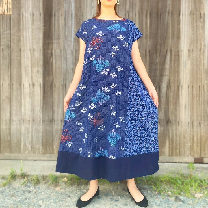 楽天市場】【浴衣リメイクAラインワンピース】一点もの創作服ミセス 
