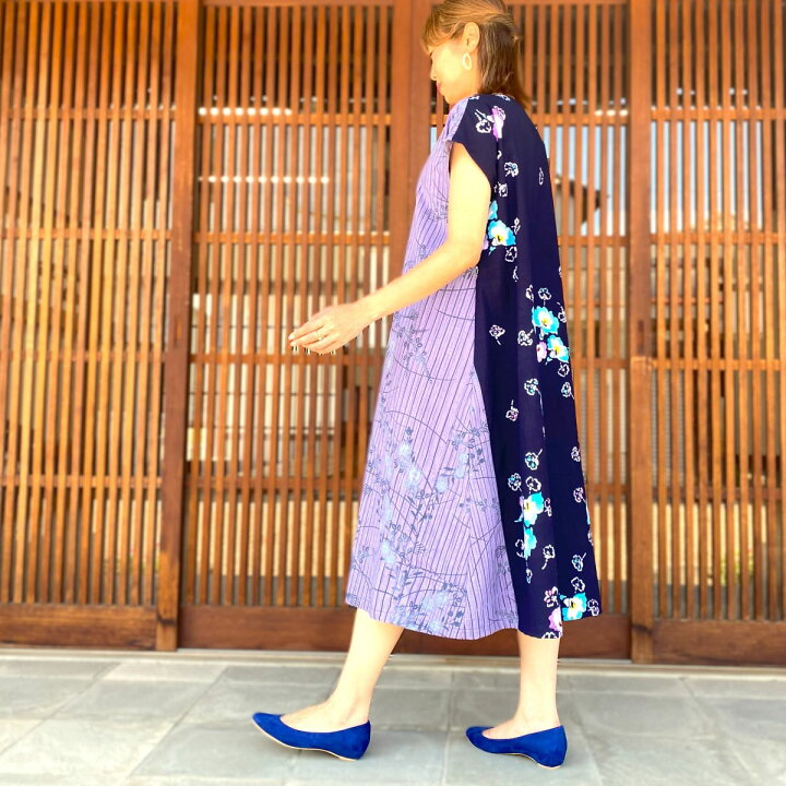 楽天市場】【浴衣リメイクAラインワンピース】一点もの創作服ミセス 