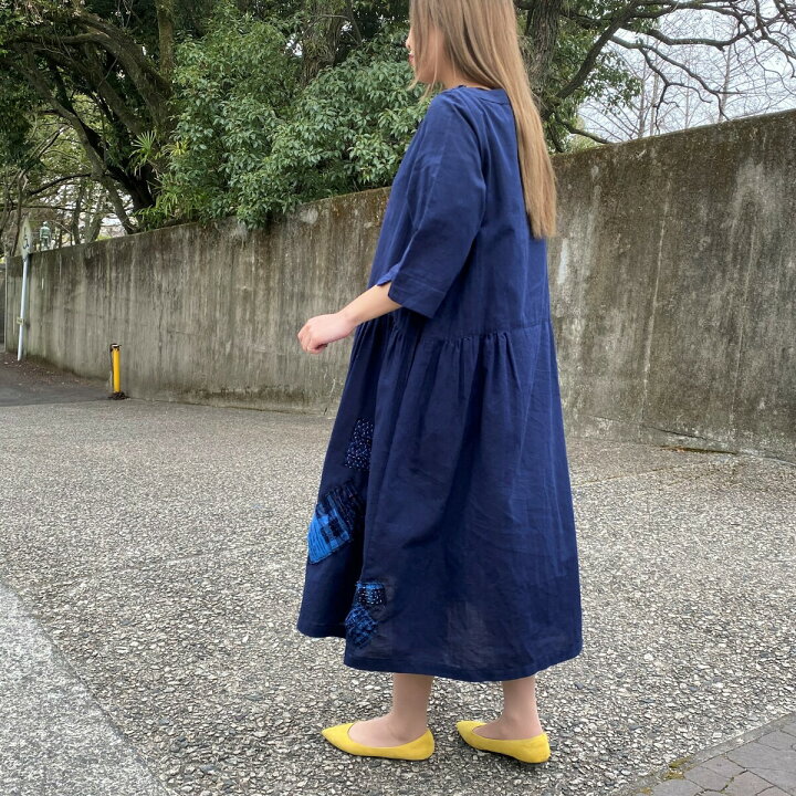楽天市場】【古布パッチワーク綿麻ワンピース】国内生産大人カジュアル  