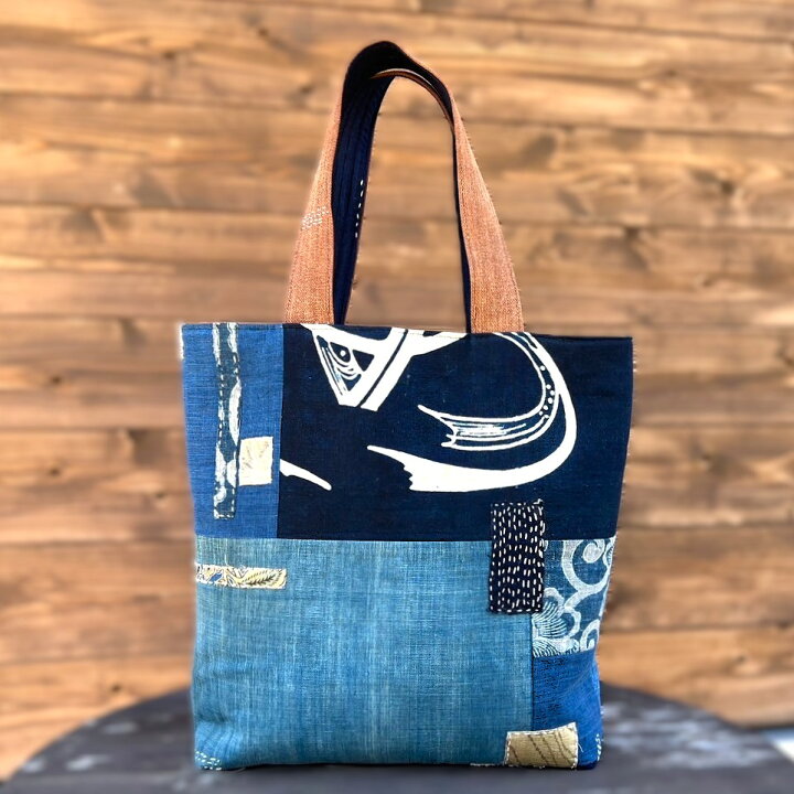 楽天市場】【古布藍染めトートバッグ】彩乃庵作家一点物日本製Made in 