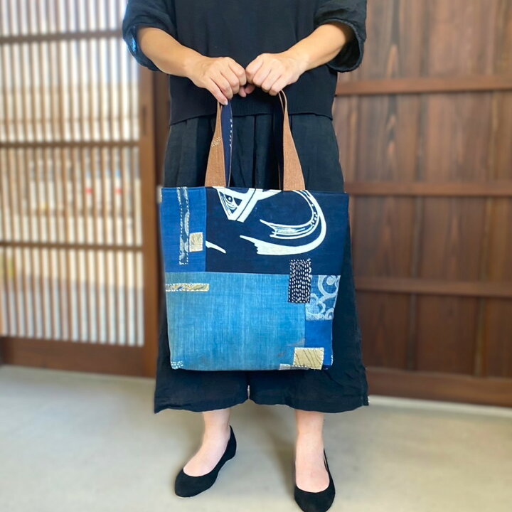 楽天市場】【古布藍染めトートバッグ】彩乃庵作家一点物日本製Made in 