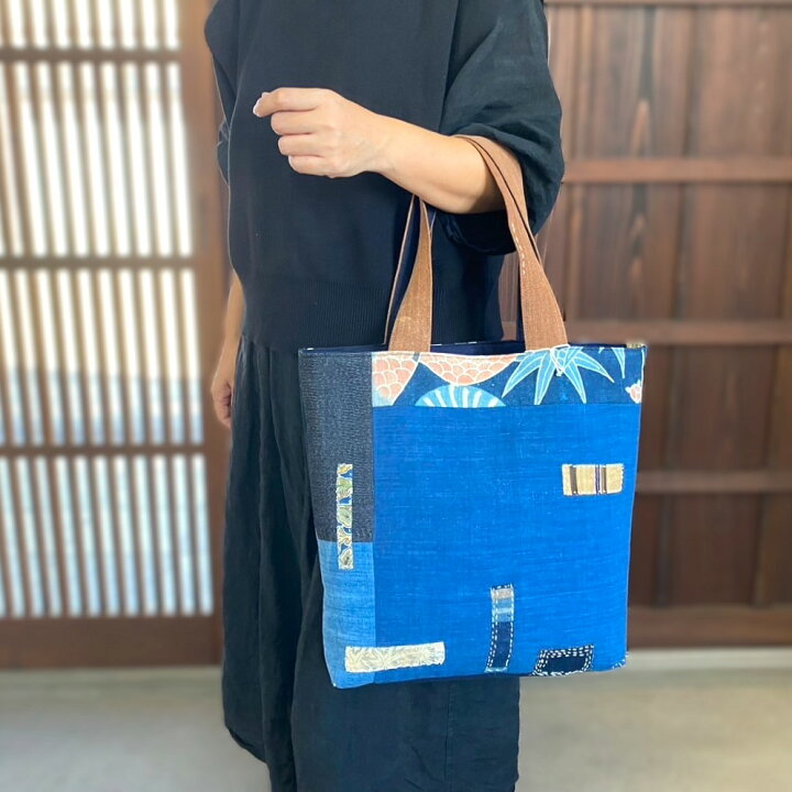 楽天市場】【古布藍染めトートバッグ】彩乃庵作家一点物日本製Made in 