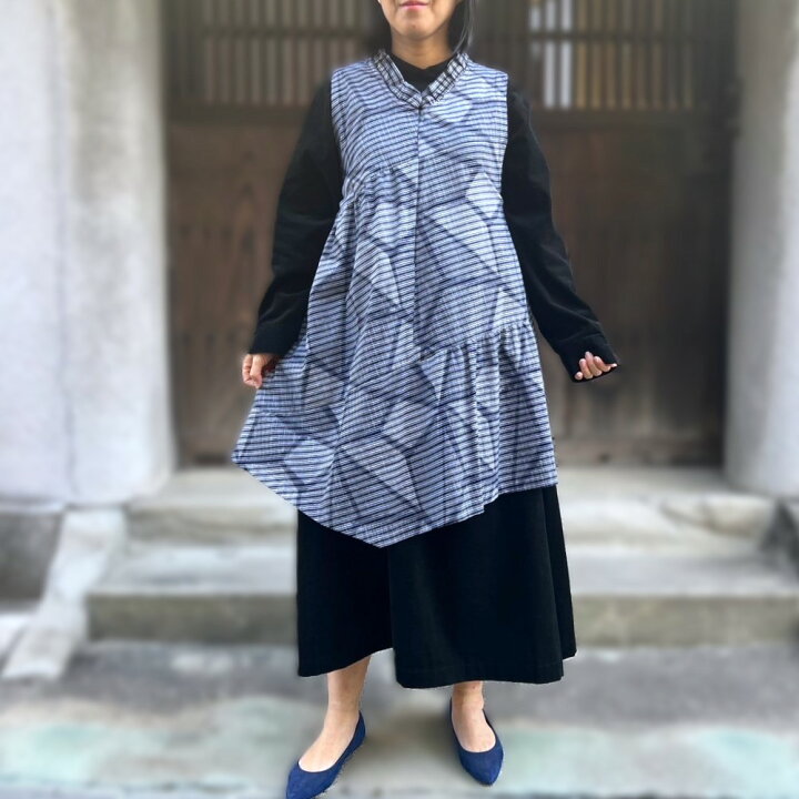 楽天市場】冬セール！！【久留米絣ロングベスト】日本製前ファスナー 