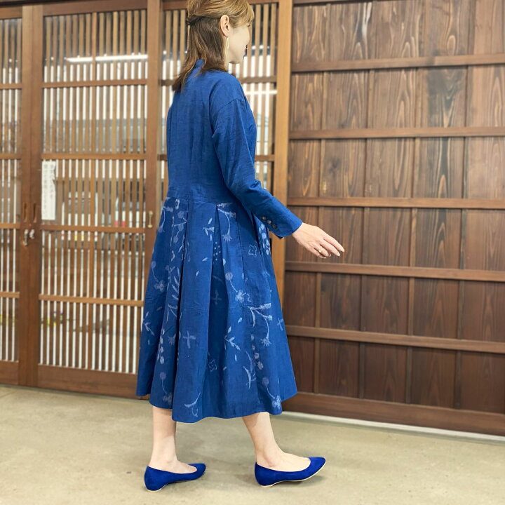 楽天市場】儀右ヱ門【久留米絣前開きワンピース】綿100％30代40 