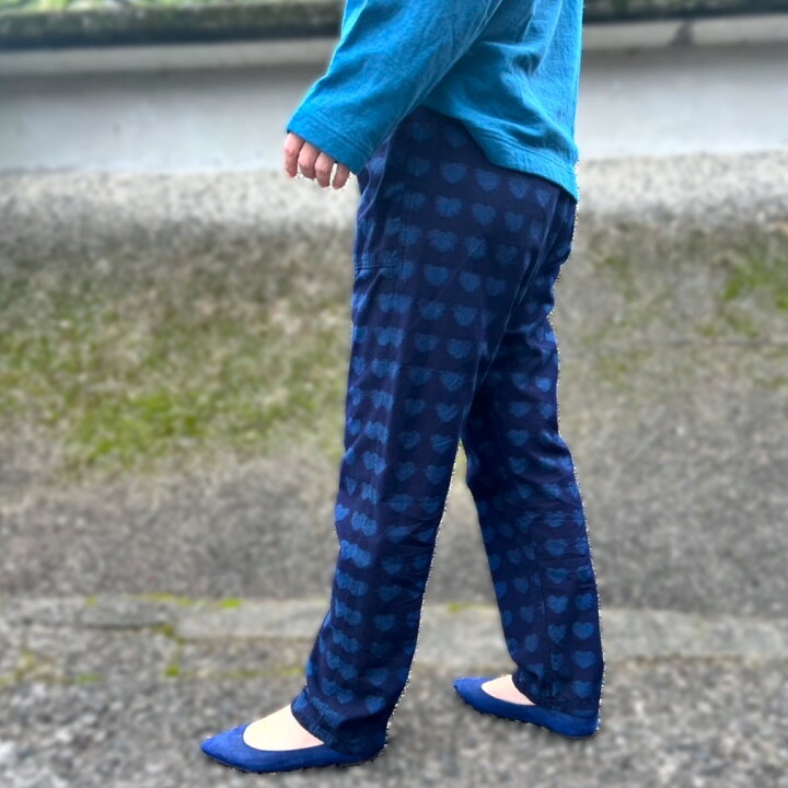 楽天市場】儀右ヱ門【久留米絣モンぺパンツ】ぎえもんもんぱんハート柄  