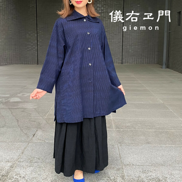 絣のコート ロングコート ジャケット/アウター レディース ファッションデザイナー