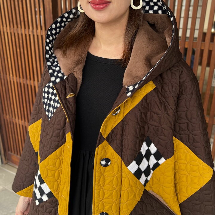 楽天市場】儀右ヱ門【久留米絣キルティング裏ボアジャケット】前開き綿  