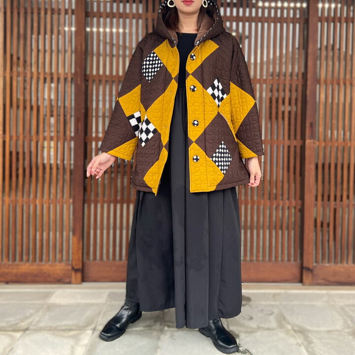 楽天市場】儀右ヱ門【久留米絣キルティング裏ボアジャケット】前開き綿  