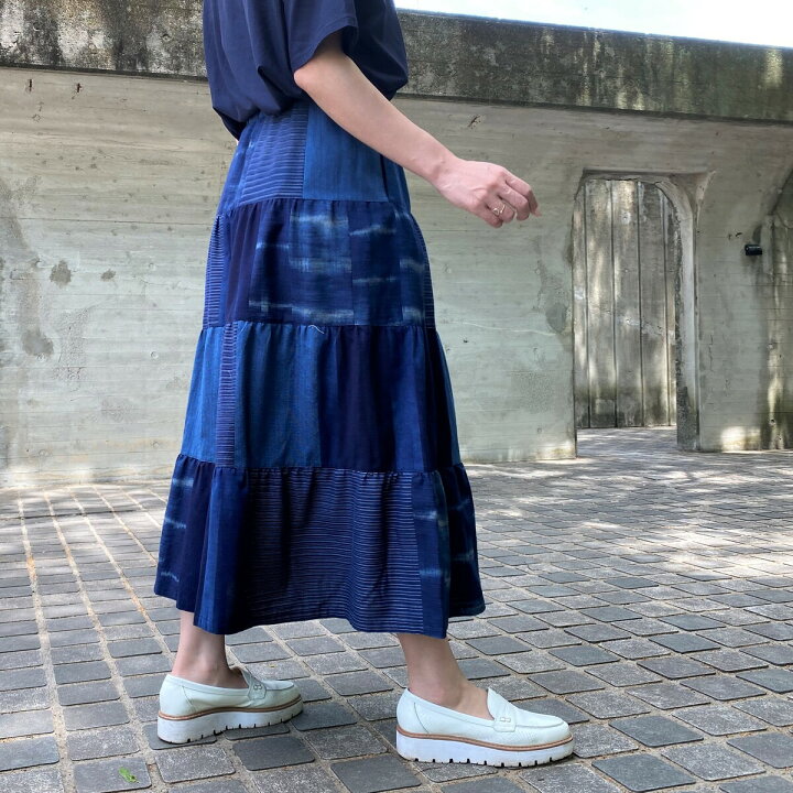 楽天市場】儀右ヱ門【久留米絣スカート】綿100％40代50代60代 