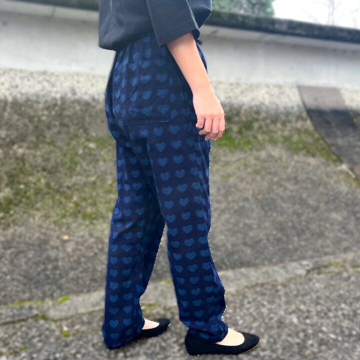 楽天市場】儀右ヱ門【久留米絣モンぺパンツ】ぎえもんもんぱんハート柄 