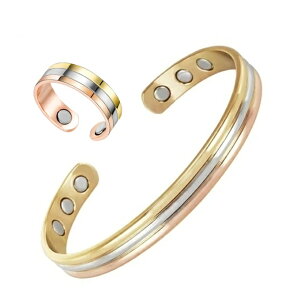 指輪 リング 純銅製ジュエリー 純銅磁気ブレスレット エネルギーマグネット付き 磁気ブレスレット 調節可能 健康エネルギー 高磁石 瞑想 ヨガ 銅ブレスレット ハンドメイド