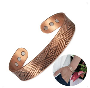 純銅製ジュエリー バングル 純銅磁気ブレスレット エネルギーマグネット付き 磁気ブレスレット リング 痩身 調節可能 健康エネルギー 高磁石 瞑想 ヨガ 指輪 銅ブレスレット ハンドメイド