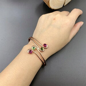 純銅製ジュエリー バングル 純銅磁気ブレスレット エネルギーマグネット付き 磁気ブレスレット 痩身 調節可能 健康エネルギー 高磁石 瞑想 ヨガ 銅ブレスレット ハンドメイド