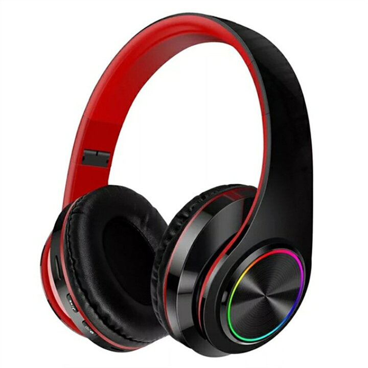 楽天市場】ヘッドフォンb39ワイヤレスBluetoothカラフルな光プラグ可能 