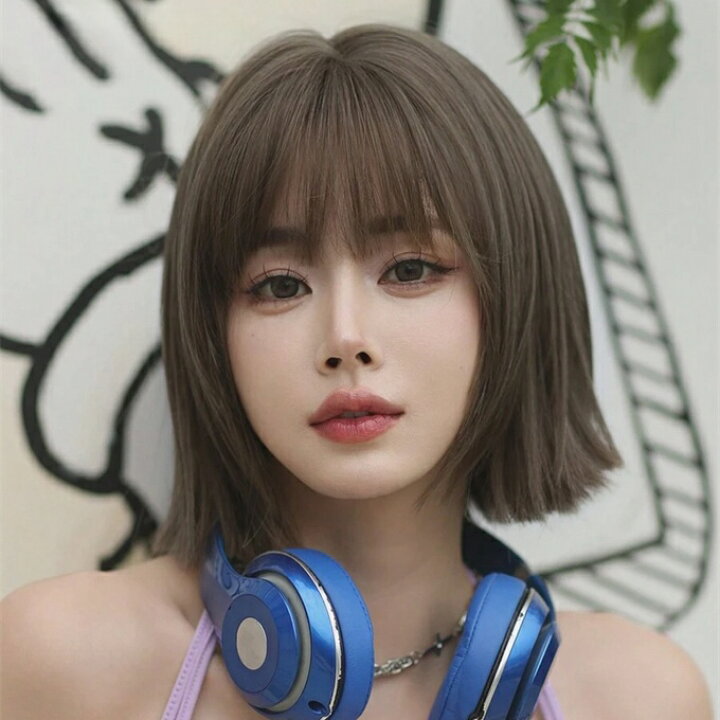 楽天市場】新作 ブラウンボブウィッグ 女性用 ストレート ショートヘア 