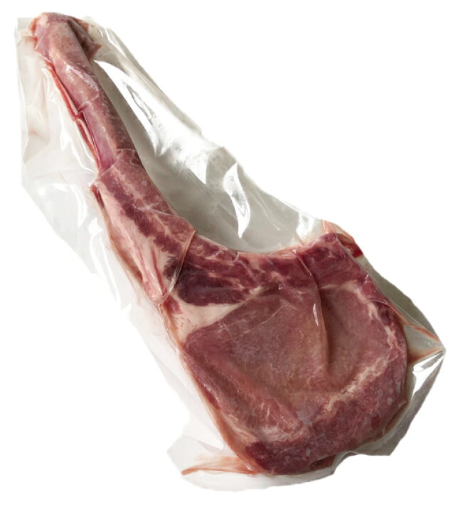 楽天市場 アメリカ産 黒豚トマホーク250g 豚肉 骨付き肉 焼肉 トマホーク ステーキ q 冷凍 キャンプ こがね牧農舎 ピア万代 ピアbandai にいがた肉王国 こがね牧農舎