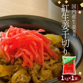 【訳あり30%OFF 賞味期限：2026/4/21】【送料発生】 国産生姜使用 紅しょうが千切り 1kg 【業務用】 千切り 甘酢 ガリ スライス 無着色 合成保存料 不使用 たこ焼き 焼きそば 生姜 しょうが ショウガ 国産