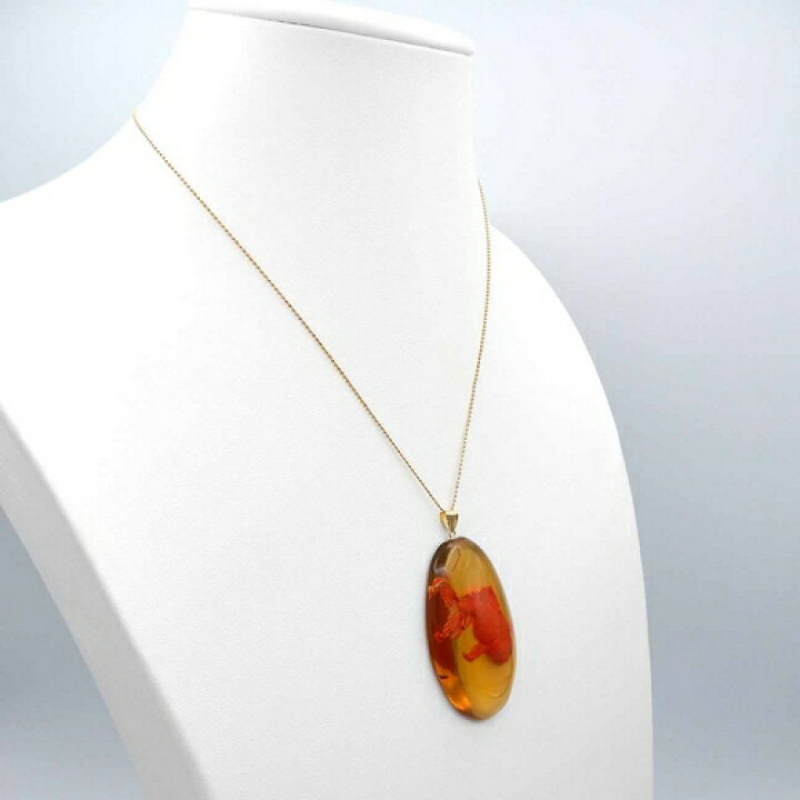 楽天市場】琥珀 ネックレス ペンダントトップ 金魚 インタリオ  