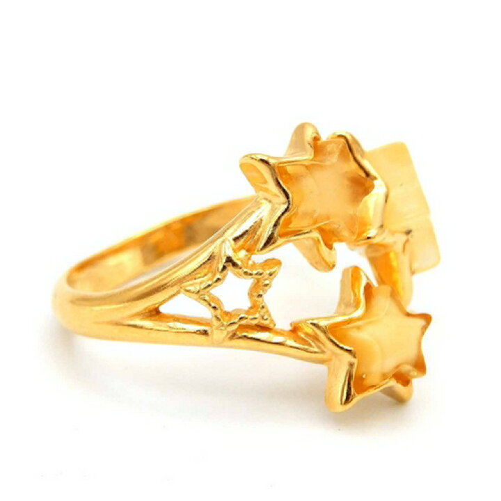 楽天市場】＼最大30％OFFクーポン／星 指輪 琥珀 フリーサイズリング  