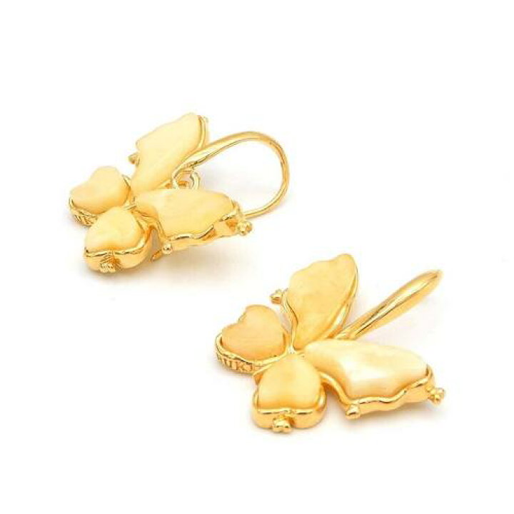 楽天市場】＼最大30％OFFクーポン／ピアス 蝶 バタフライ 琥珀 