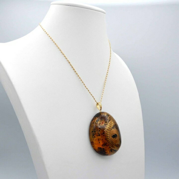 楽天市場】【動画あり】龍 ペンダントトップ 昇龍 琥珀 ネックレス  