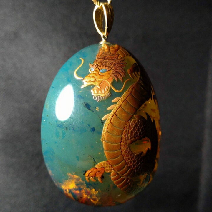 楽天市場】【動画あり】龍 ペンダントトップ 昇龍 琥珀 ネックレス  