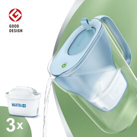 【BRITA】ブリタ ポット型浄水器 スタイルエコ パウダーブルー マクストラプロ カートリッジ 3個入り