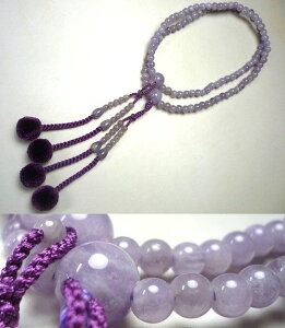 女性用のお数珠 藤雲石 真言宗 共仕立て