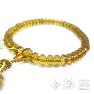 女性用のお数珠 グリーンアンバー 6*9mm玉 共仕立て 限定品